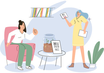 Cashless payment. Vector illustration. Mobile banking apps often include features for making cashless transactions Online payment gateways enable secure and hassle-free digital payments NFC-enabled