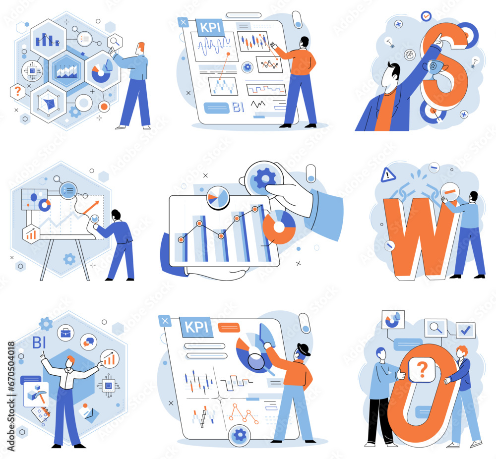Fototapete analysis tool. business intelligence. vector illustration optimization improves operational efficien