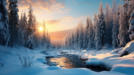 Winter calm, fresh snowfall, untouched beauty, snowy serenity. Generated by AI.