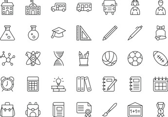 School Vector Flat Icons Pack