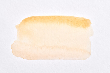 Abstract yellow background. Watercolor ink art collage. Stains, blots and brush strokes of acrylic paint.