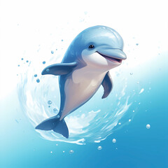 Cute cartoon dolphin illustration
