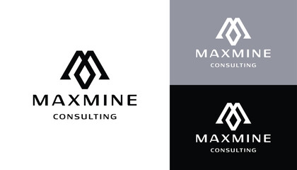 initial letter M simple monogram for business logo design. - obrazy, fototapety, plakaty