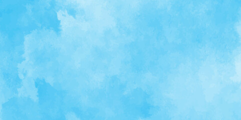 Abstract shinny Summer seasonal natural cloudy blue sky background,Hand painted watercolor shades sky clouds, Bright blue cloudy sky vector illustration.	