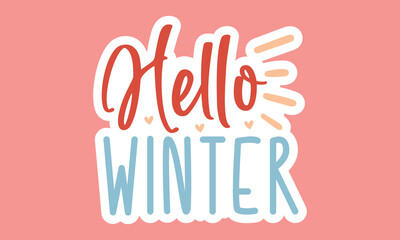 Hello winter Stickers Design