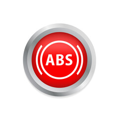ABS. Single flat car icon on white background. Abs button. Vector illustration