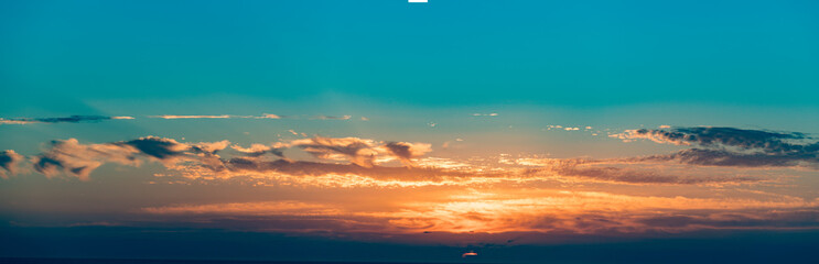 Naklejka na ściany i meble panorama of sea summer sunset