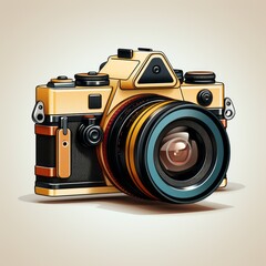 minimalistic camera image perfect for a print