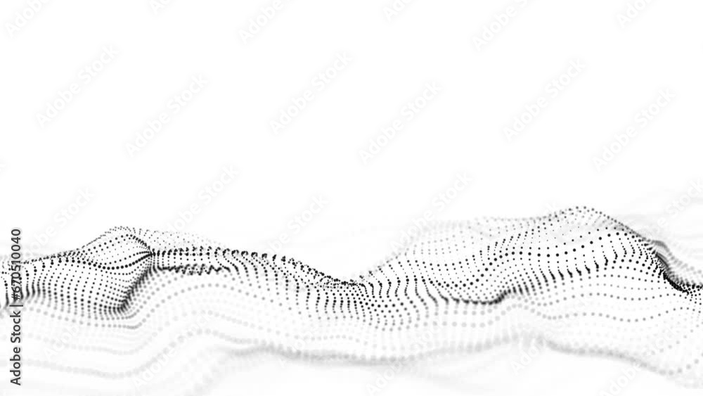 Poster abstract technology wave of particles. big data visualization. light background with motion dots. ar