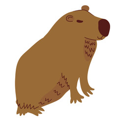 capybara in vector. wild animal in flat style. Template for poster logo icon for app website. Series of animal images in flat style