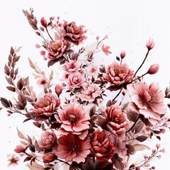 pink and white flowers, generative ai 