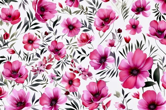 seamless floral background, generative Ai © Solenia