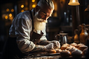  Barista crafting a latte with intricate latte art, Generative AI