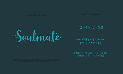 Abstract Calligraphy font alphabet. Minimal modern urban fonts for logo, brand etc. Typography typeface uppercase lowercase and number. vector illustration
