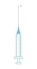 Syringe with needle cartoon icon. Vector illustration of vaccination injection, isolate on a white background.