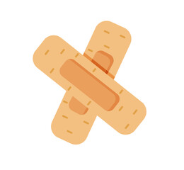 Bactericidal adhesive plaster cartoon icon. Vector illustration of a medical patch isolated on a white background.