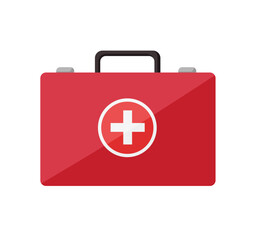 First aid kit cartoon icon. Vector illustration medical case isolated on a white background.