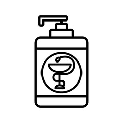 illustration of a bottle with pharmacy symbol icon vector
