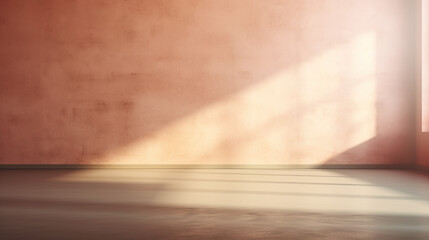 Elegant Room in dark brown Colors and Shadow of Windows, Studio Background for Product Presentation