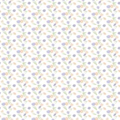 cute pastel flowers seamless pattern