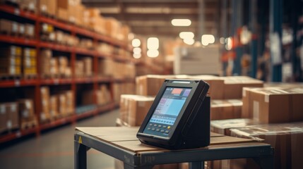 Laptops work as checklists in smart factories such as warehouses, distribution networks, logistics, transportation, export, import logistics. and transportation industry