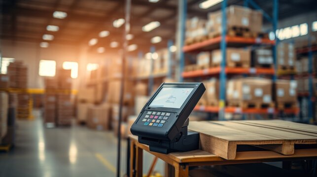 Laptops work as checklists in smart factories such as warehouses, distribution networks, logistics, transportation, export, import logistics. and transportation industry