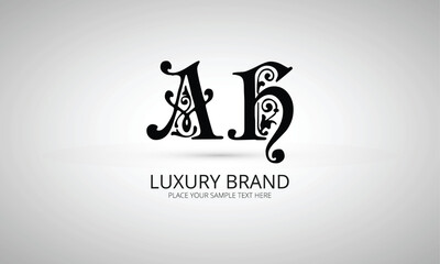 AH:  initials monogram letter text alphabet logo design
