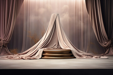 podium with curtains