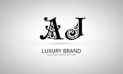 AJ:  initials monogram letter text alphabet logo design
