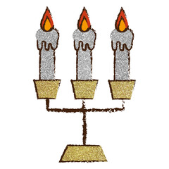 Clip art material: Glittering Hand-drawn Christmas Candles