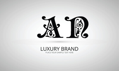  AN:  initials monogram letter text alphabet logo design
