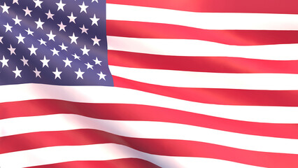 3D render - USA flag fluttering in the wind