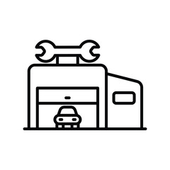 Repair Shop icon isolate white background vector stock illustration
