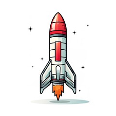 rocket on a white background, background picture,