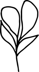 Single flower, hand-drawn. Botanical illustration. Vector design 