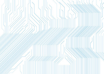 Blue circuit board lines abstract technology geometric background. Futuristic minimal vector design