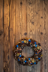 Traditional Czech Christmas background on wooden plank