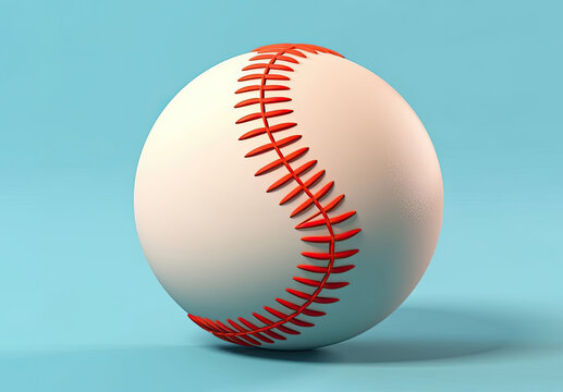  Baseball Ball 3D Render - Cartoon Mini Generative AI