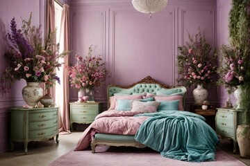 Choosing the appropriate Western dried floral arrangements for a bedroom with lots of pink and blue...