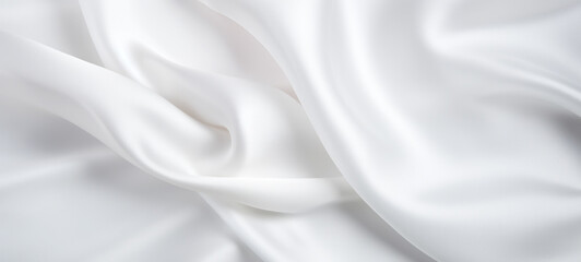 Smooth elegant rippled white silk or satin luxury cloth texture, wedding background, beautiful soft...
