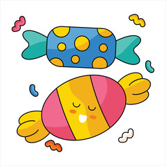 Candies Cute Vector Sticker 