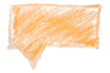 orange brush painting speech bubbles isolated on transparent background.