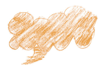 orange brush painting speech bubbles isolated on transparent background.