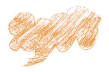 orange brush painting speech bubbles isolated on transparent background.