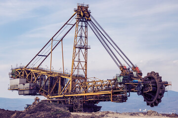 Coal mining machine near Most, Northern Bohemia, Czech Republic