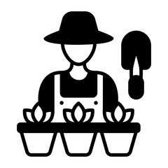 cultivator avatar concept, agriculturalist or agriculturist with Crop vector icon design, Outdoor Decor symbol, Farm and Plant sign Mulching and Landscaping stock illustration