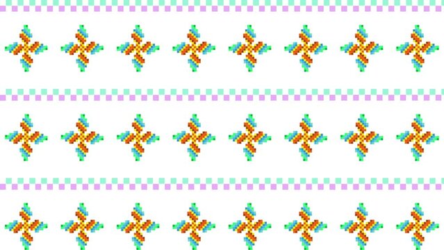 pixel flower star spinning, motion graphic