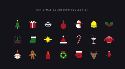 Christmas colored icon in a set