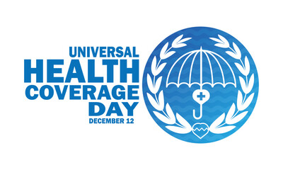 Universal Health Coverage Day. December 12. Holiday concept. Template for background, banner, card, poster with text inscription. Vector illustration.