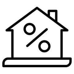 sale in home line icon